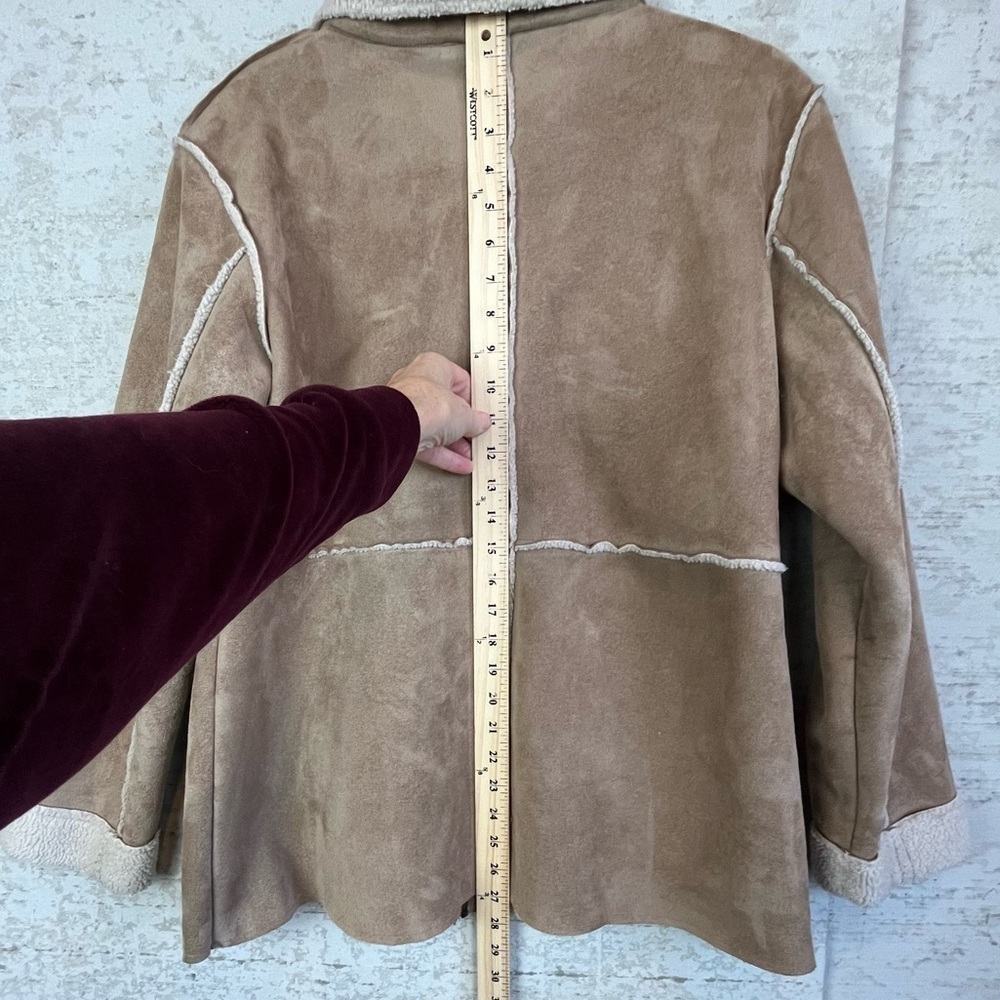 AUSTIN CLOTHING CO Womens Penny Lane Coat Faux Leather Sherpa Large Boho Hippie - Picture 13 of 15